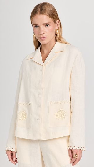 Sleeper Sofia Linen Embroidered Shirt