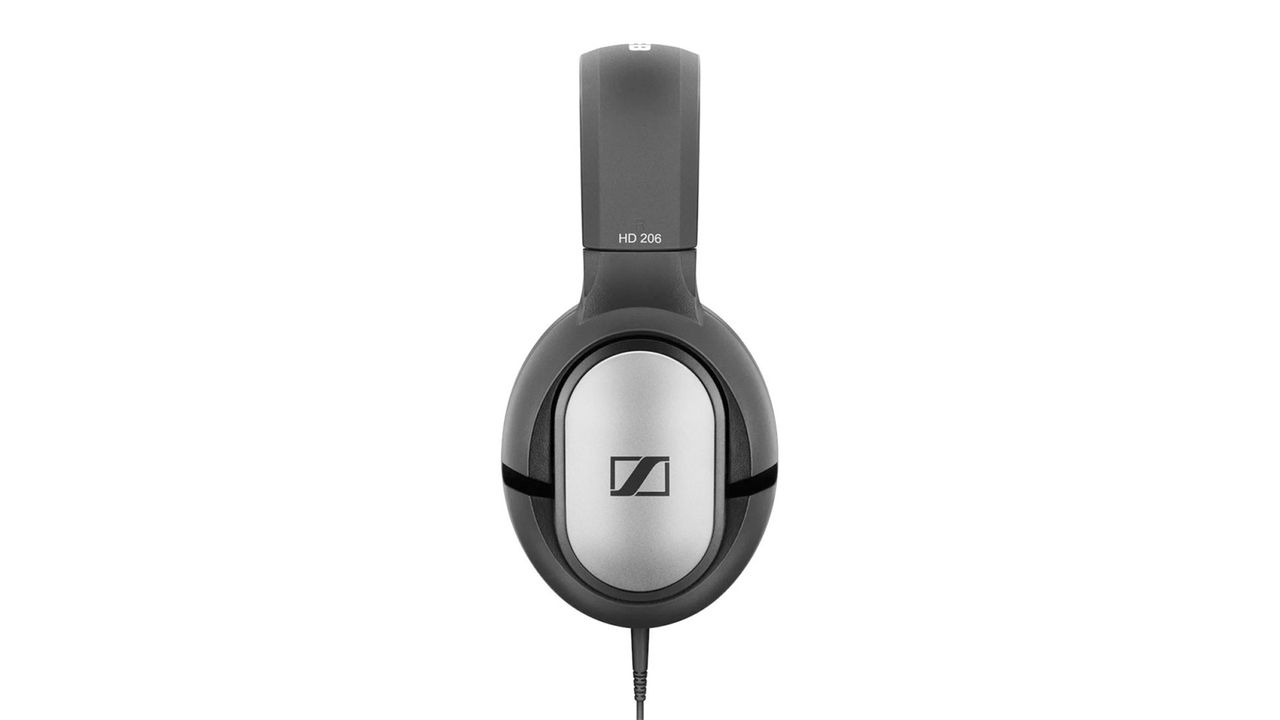 Side view of Sennheiser HD 206 Headphones on a white background