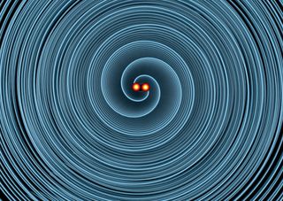 3D illustration of gravitational waves