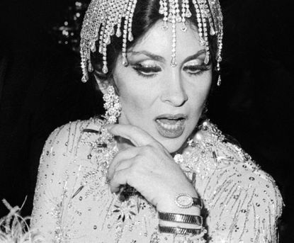 Gina Lollobrigida, 1980, wears jewellery. Archive image illustrating Bulgari's BAFTA 2024 show