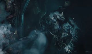 Nurgle's grotesque servant with one claw and loose intestine