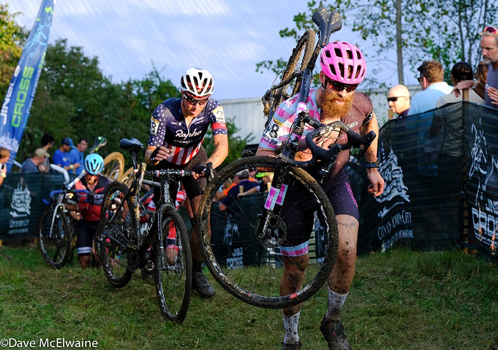 Mark McConnell (CAN) leading Jeremy Powers (USA) up Mt. Krumpit