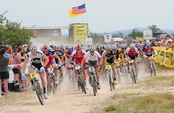 The elite men at the start of the US Pro XCT #4 at the Mellow Johnny's Classic