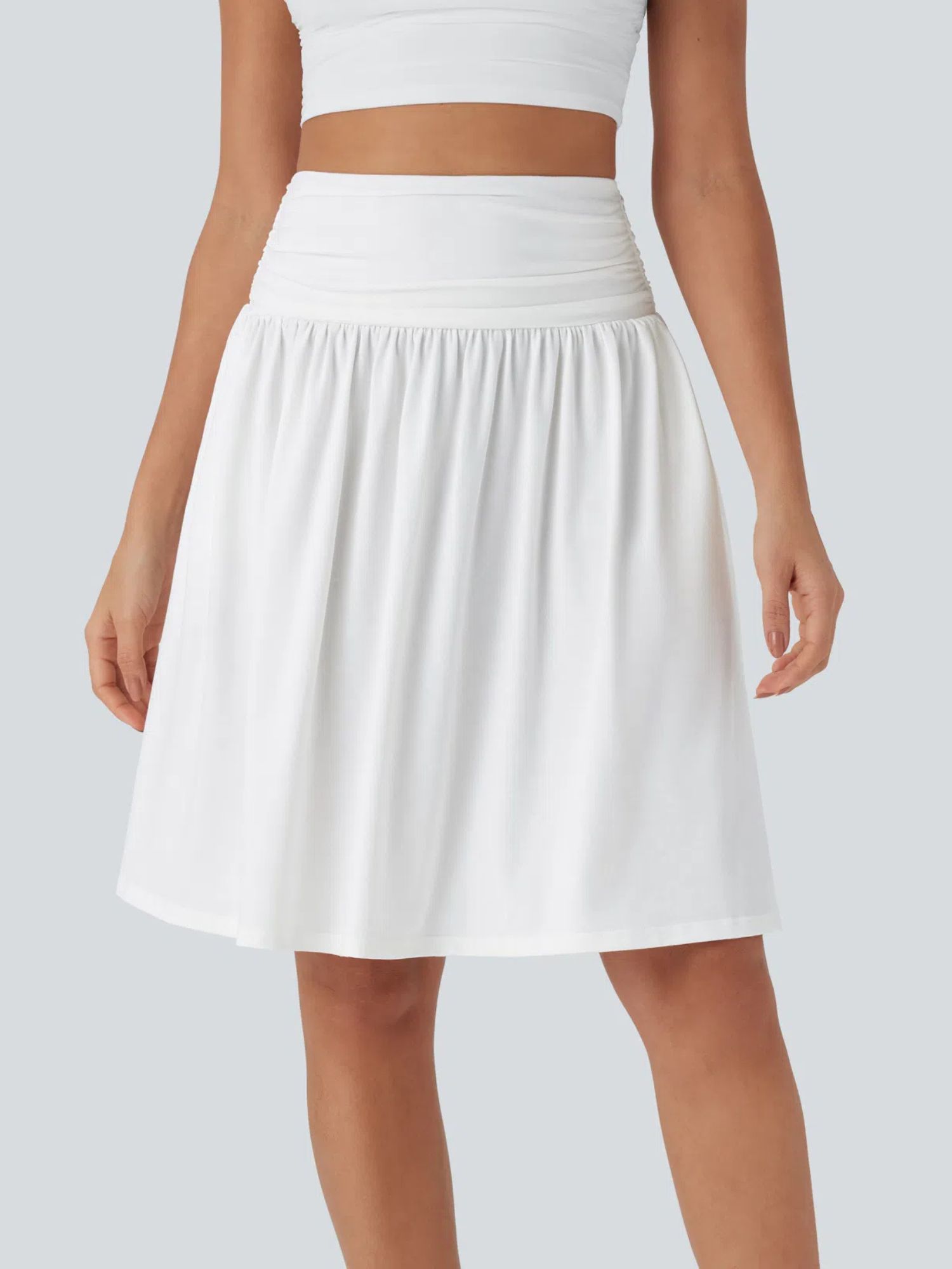 Halara High Waisted Ruched Side Pocket Flowy Resort Skirt