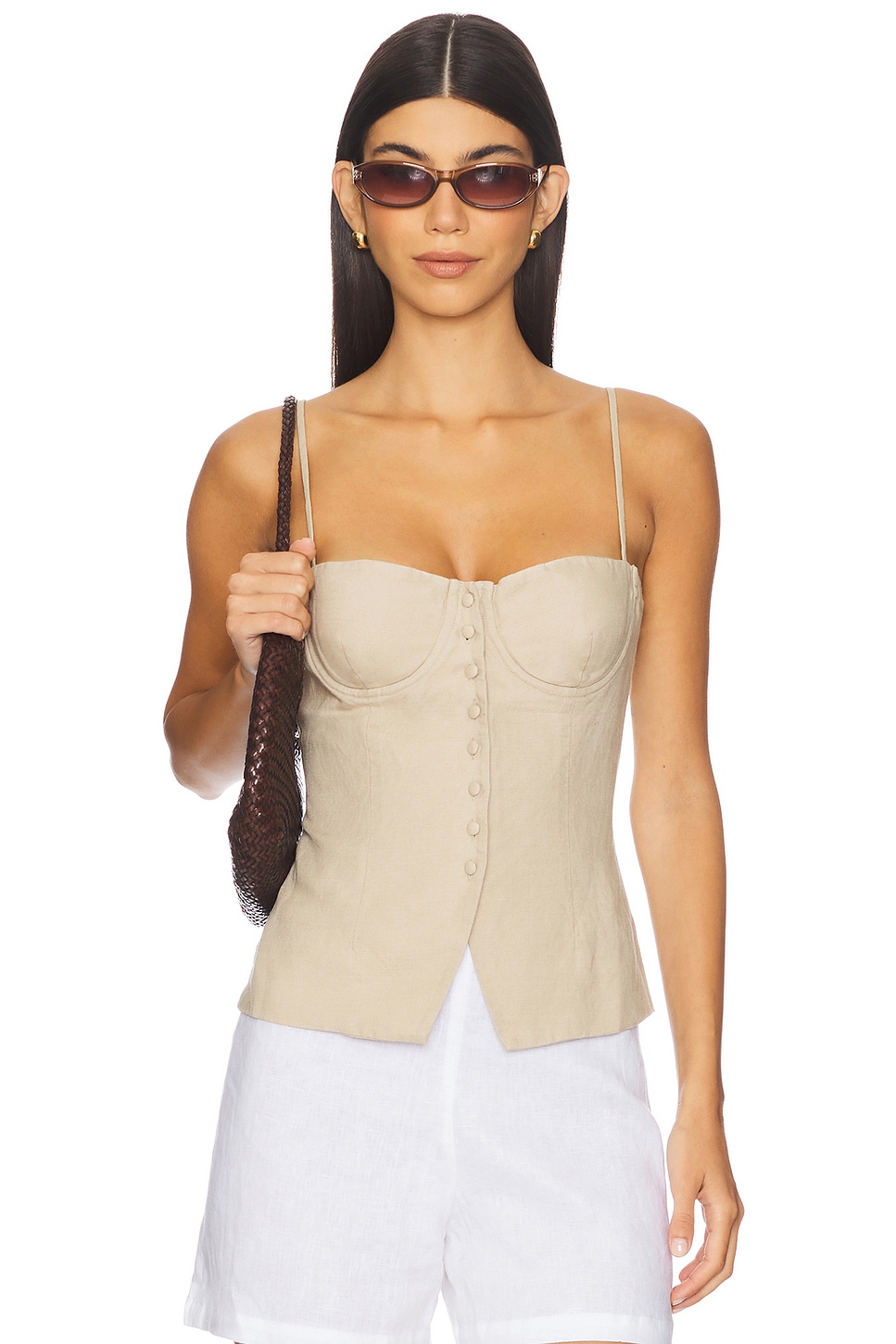 Air Linen Underwire Corset Top