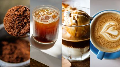 A selection of the various ways to have coffee, including affogato and cold brew