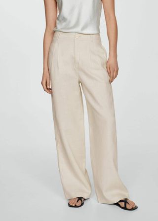 100% Linen Wideleg Pants - Women