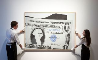 One Dollar Bill (Silver Certificate) a painting by Andy Warhol