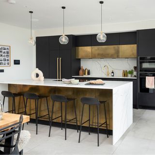 black and gold kitchen