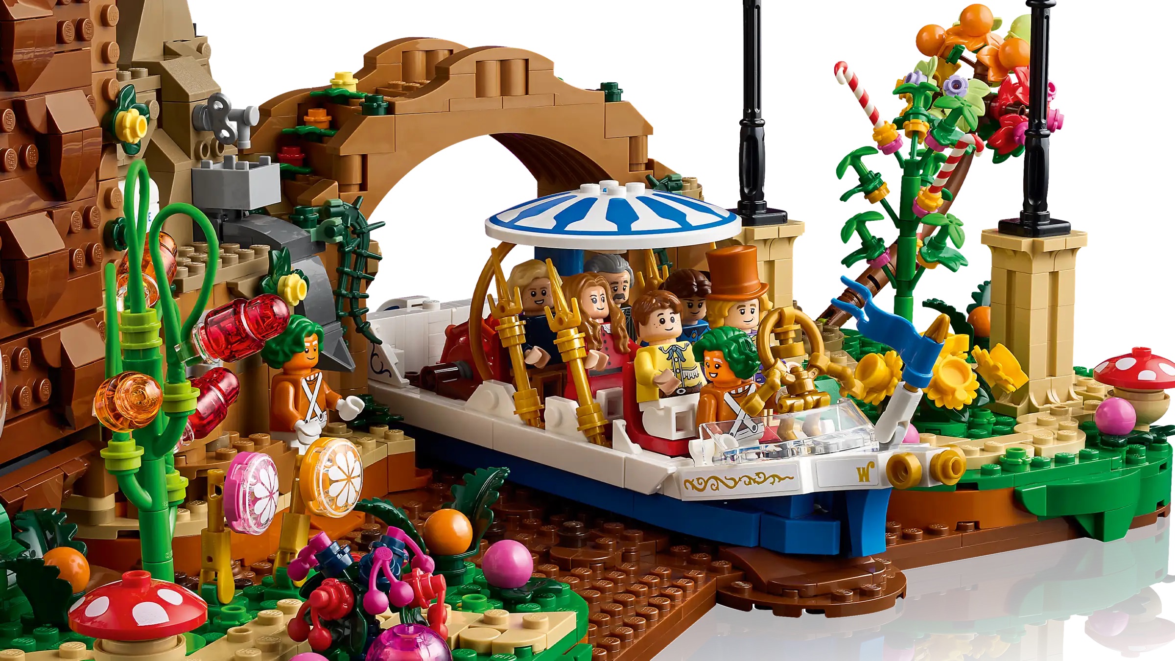 Willy Wonka and the Chocolate Factory LEGO set from multiple angles