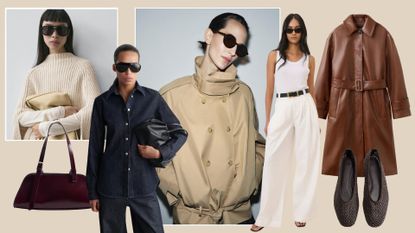 A collage of expensive-looking high street pieces.