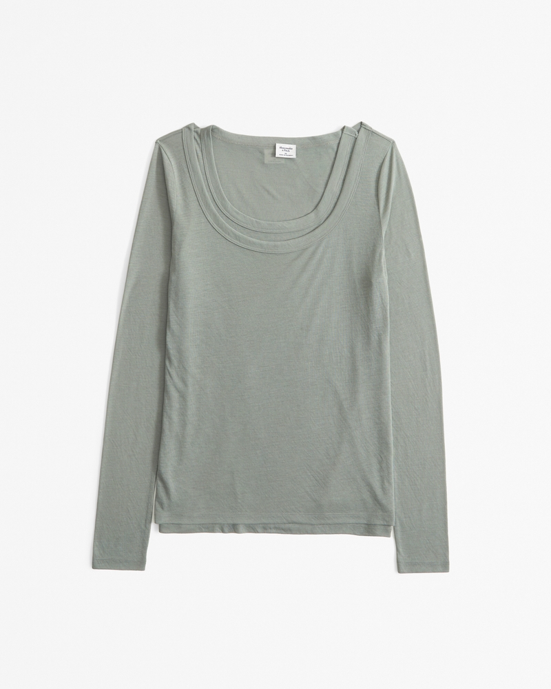 Abercrombie & Fitch, Long-Sleeve Balletic Scoopneck Top (Was $40)