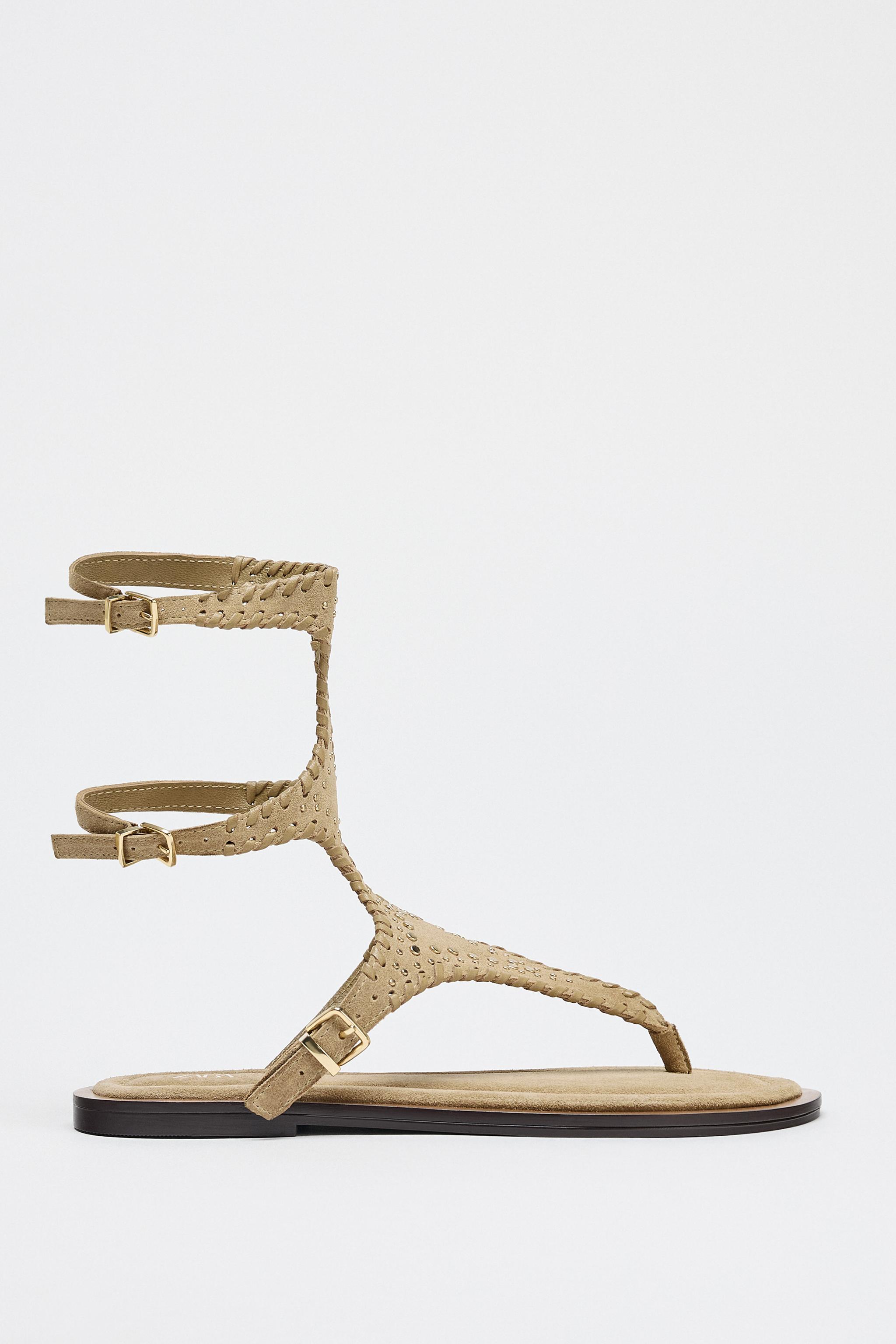 Double Suede Ankle Strap Sandals