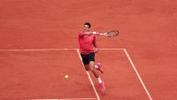 Novak Djokovic during the final of the 2023 French open, which he won.