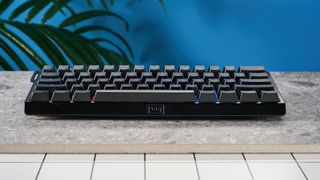 Photograph of the Wooting 60HE+ gaming keyboard