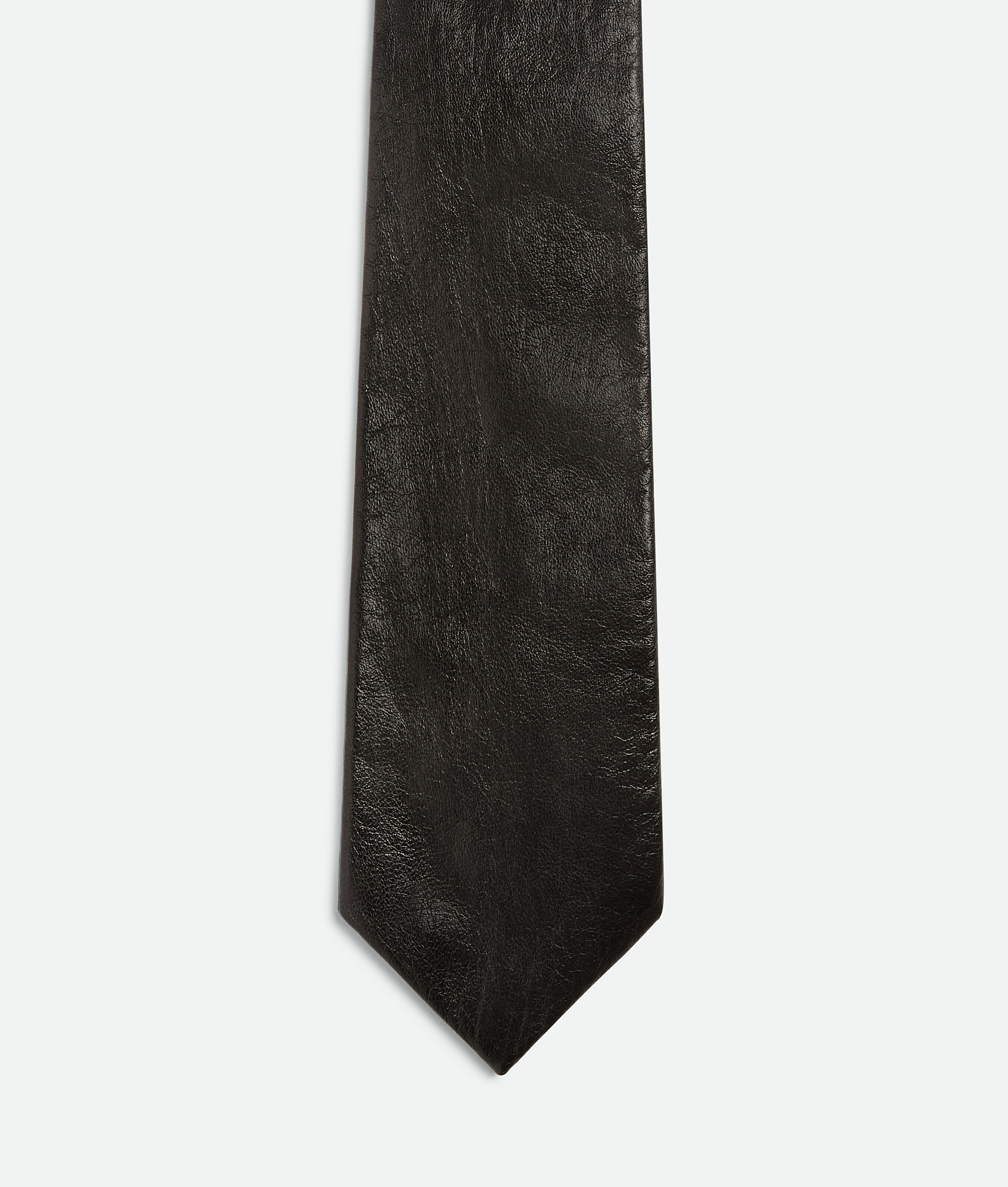 Men's Shiny Leather Tie in Kale