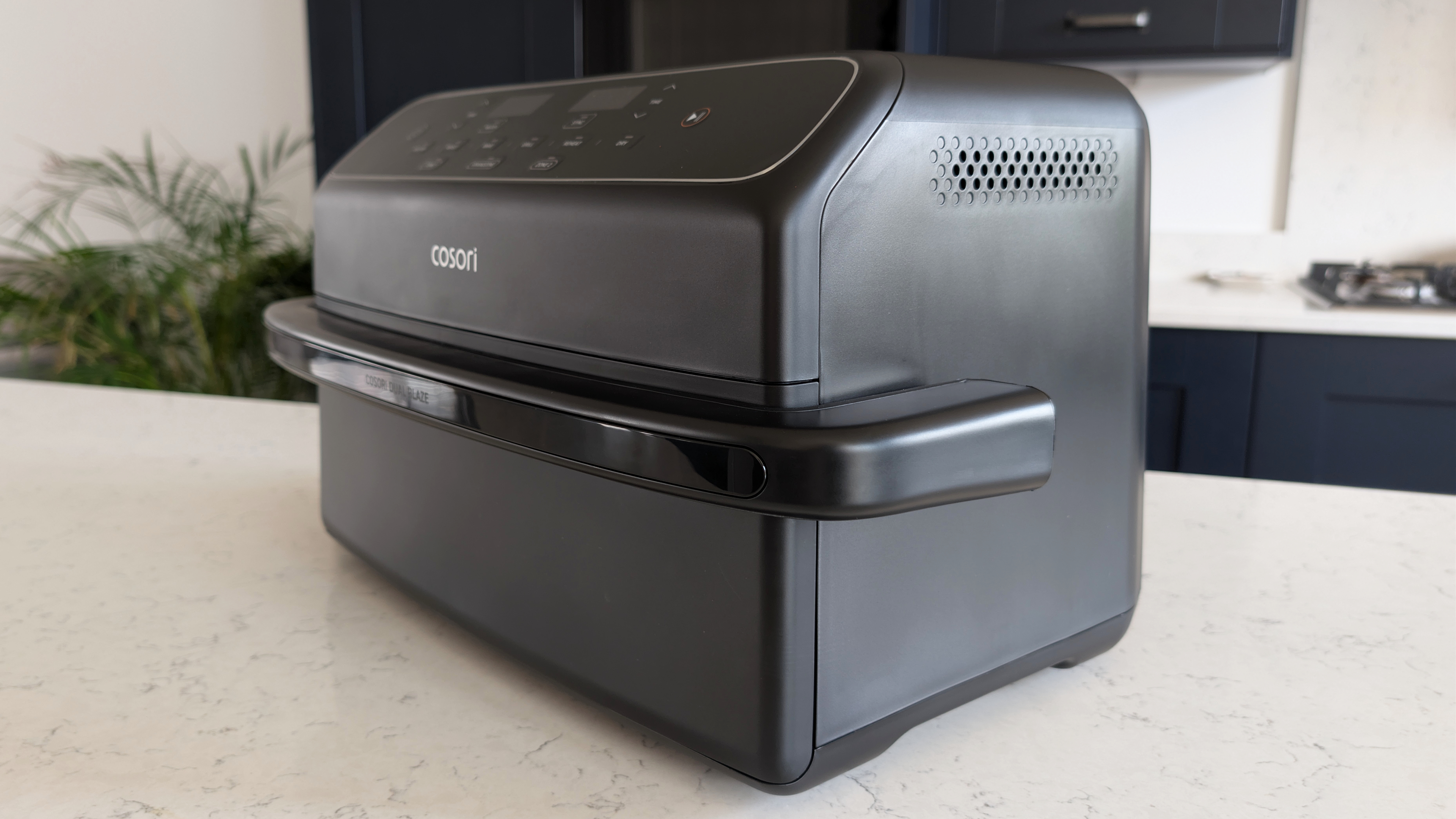 Cosori Dual Blaze Twinfry Compact air fryer on kitchen counter