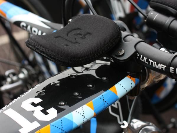 The Garmin-Slipstream team's new 3T Mistral bars have a number of elbow pad positions built in but most riders preferred to run them further back.