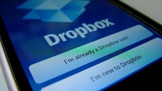 DropBoxin kirjautumis- ja rekisteröitymissivu