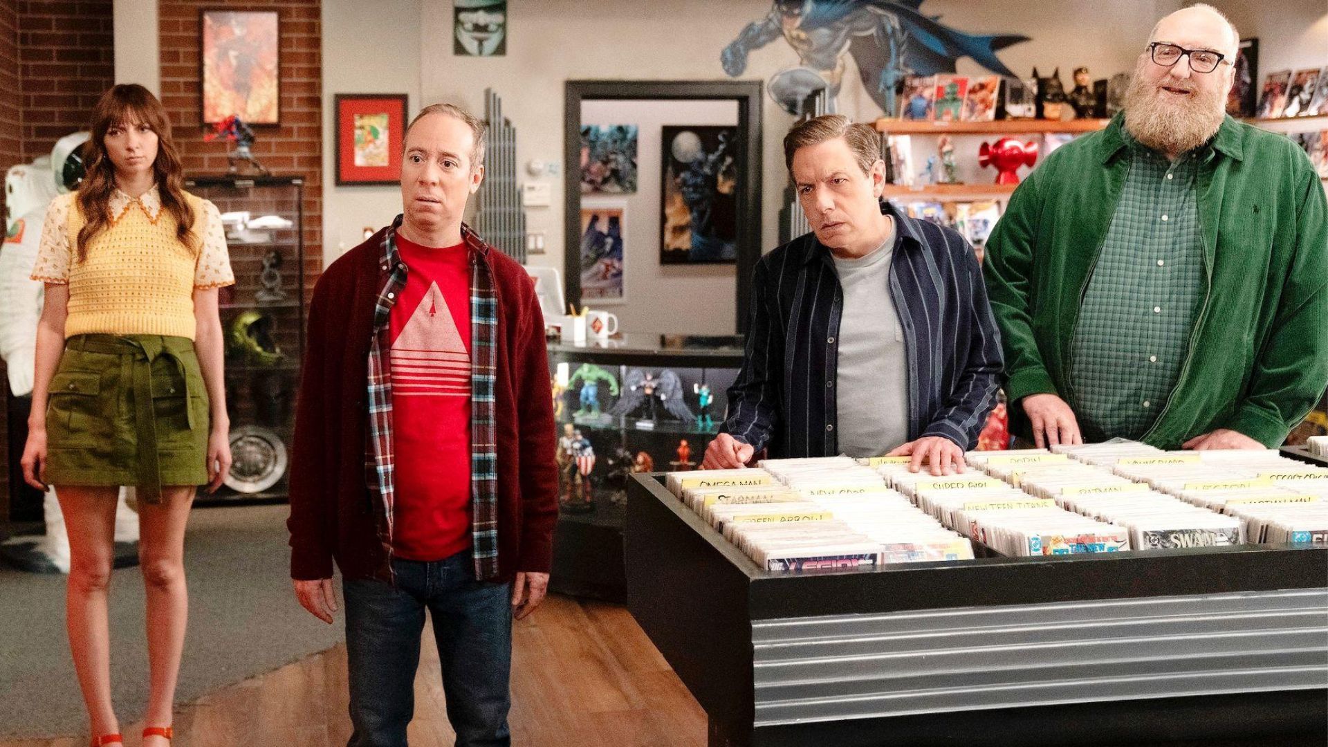 The gang look at something offscreen