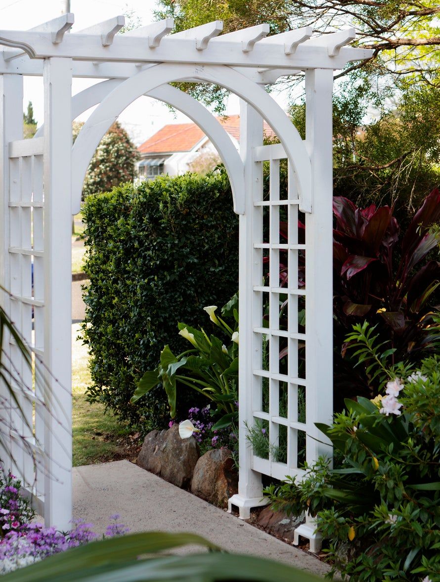 White Arbor in Garden