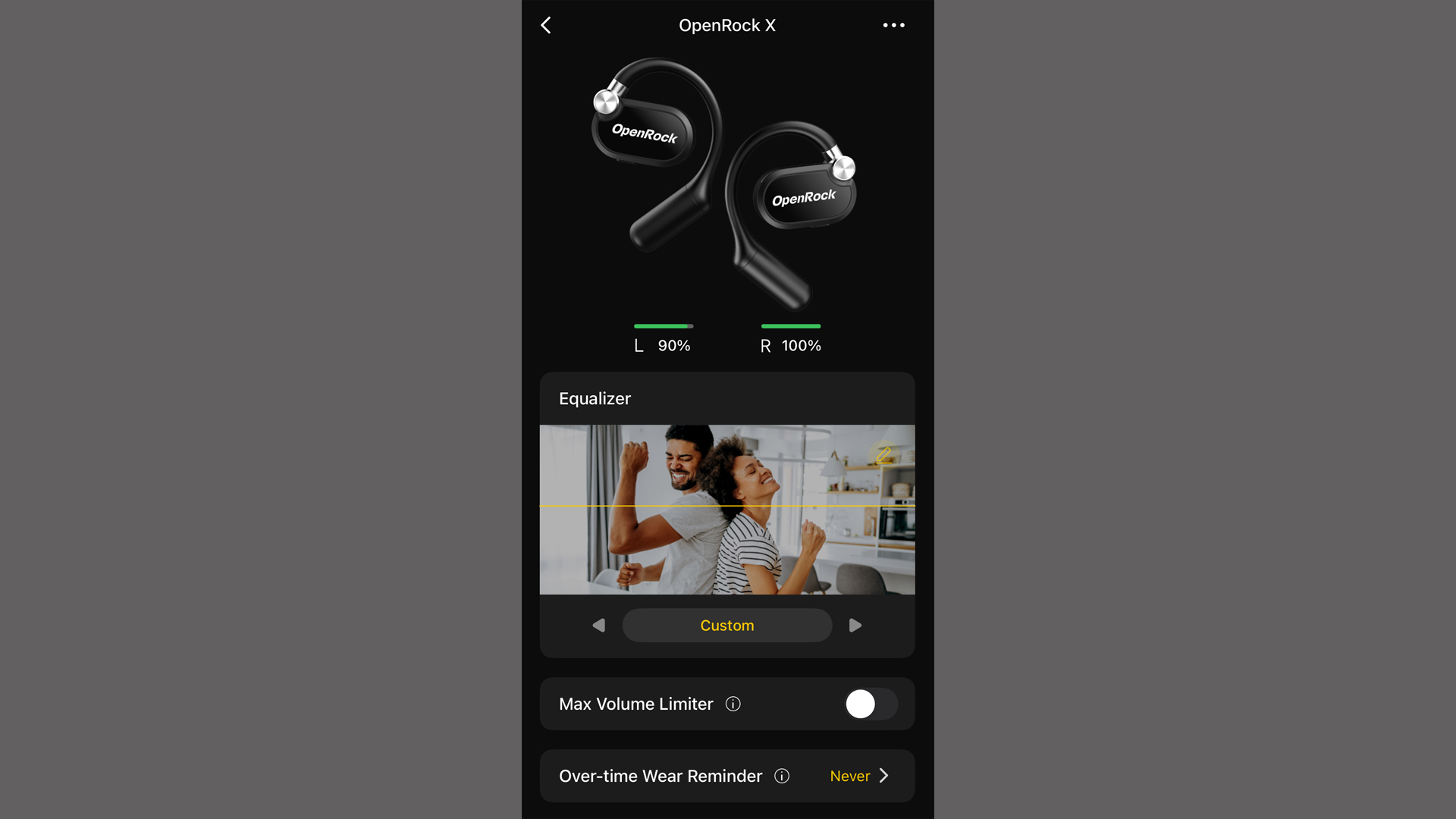 A screen capture of the OpenRock X app