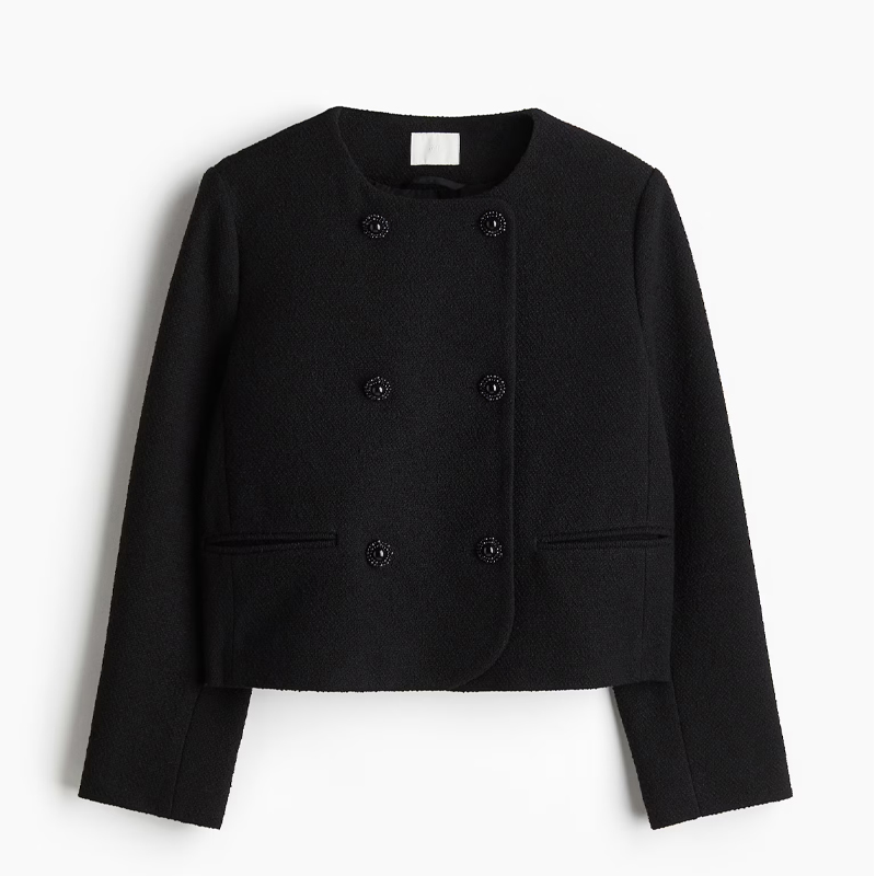 Black cropped jacket, H&amp;amp;M