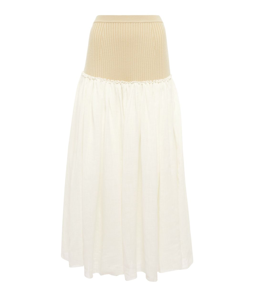 Linen and Silk Voile Maxi Skirt