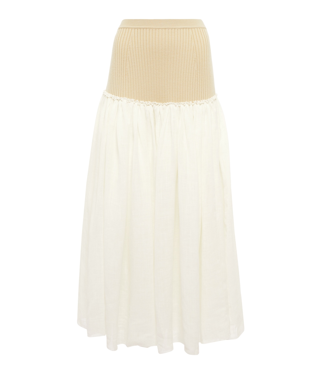 Linen and Silk Voile Maxi Skirt