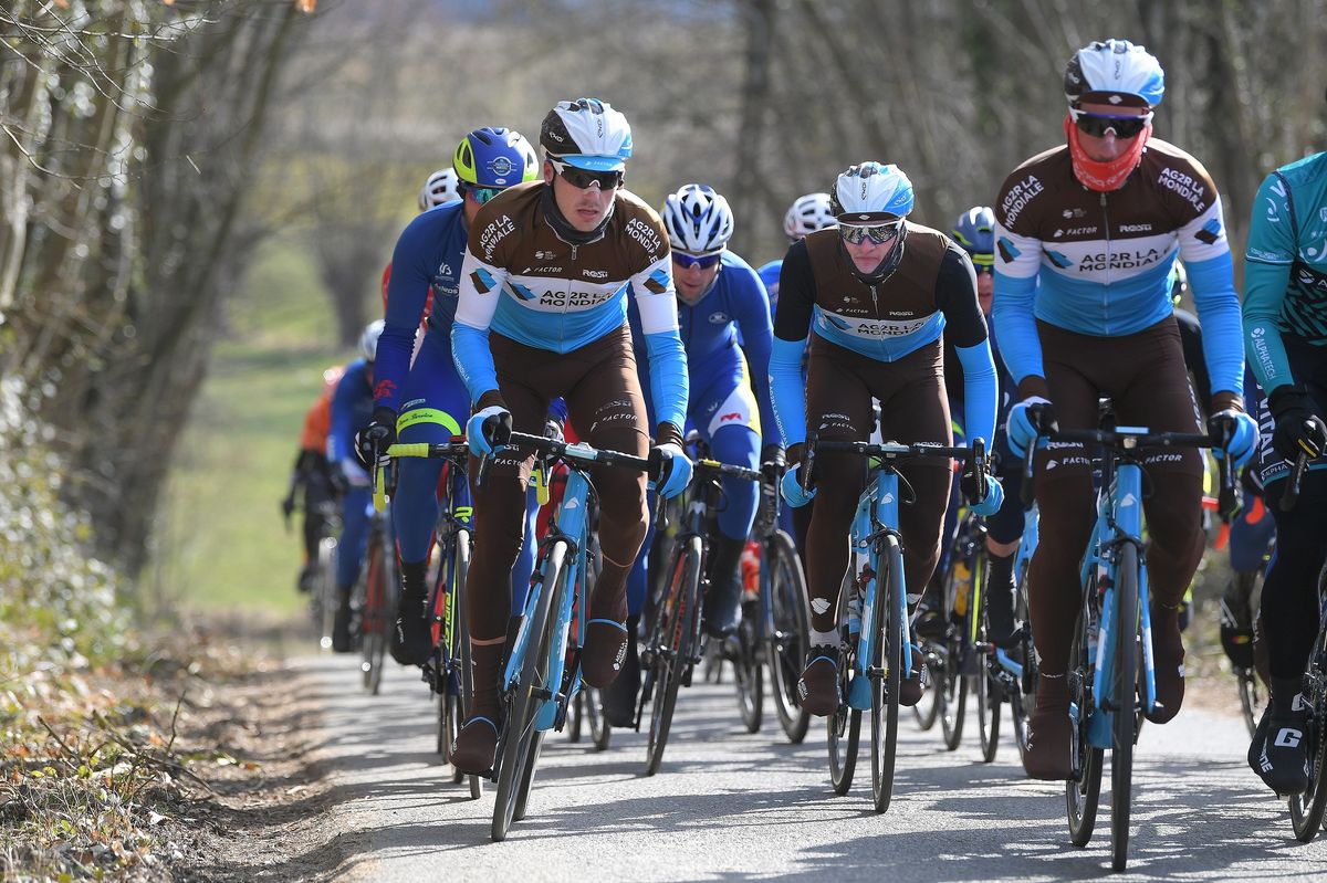 Riders had to layer up against the cold weather