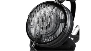 close up of grilles on Audio-Technica ATH-ADX3000 headphones