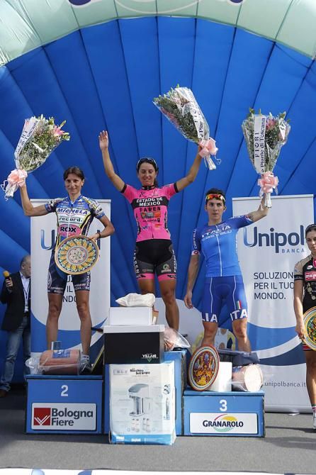 Giro dell Emilia Donne top three on the podium