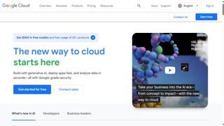 Website screenshot for Google Cloud