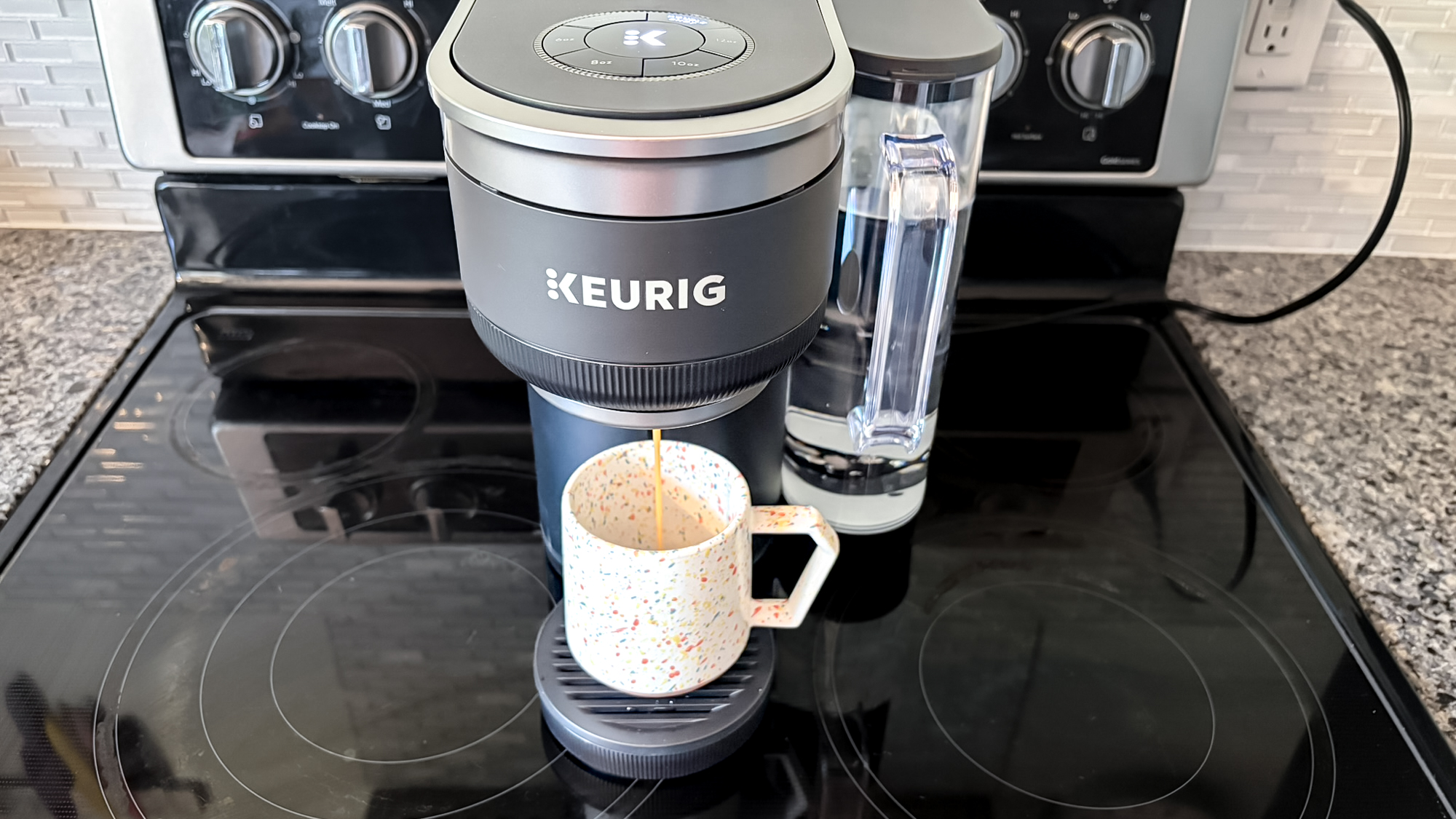 Keurig K-Crema coffee maker on a kitchen counter