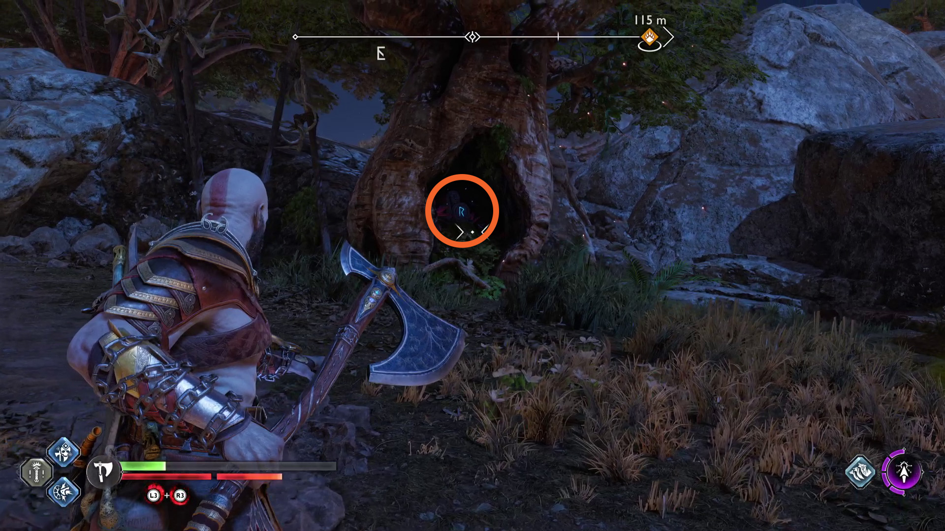 God of War Ragnarok runic Nornir chests in the Vanaheim crater area