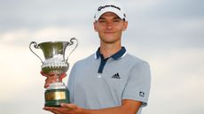 Nicolai Hojgaard poses with the trophy after winning the 2021 Italian Open