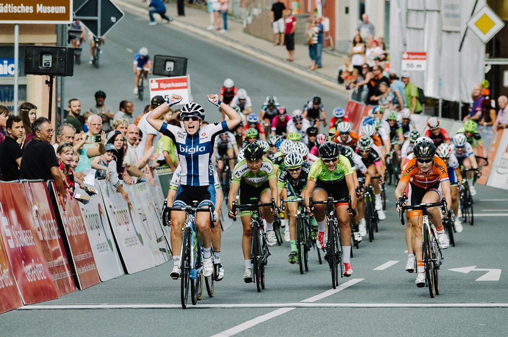 Lotta Lepist&ouml; (Bigla) winner of stage 4 of the Th&uuml;ringen Rundfahrt