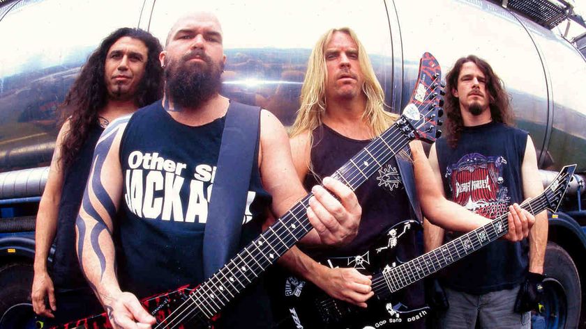 Slayer posing for a photograph in the late 1990s