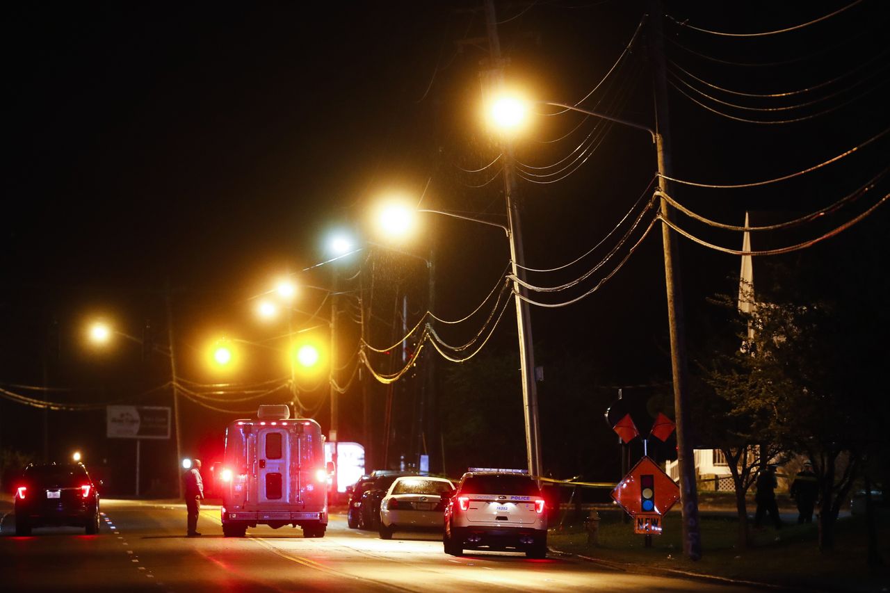 Police operate at a crime scene outside the Cameo Nightclub after a reported fatal shooting, Sunday, March 26, 2017, in Cincinnati. 