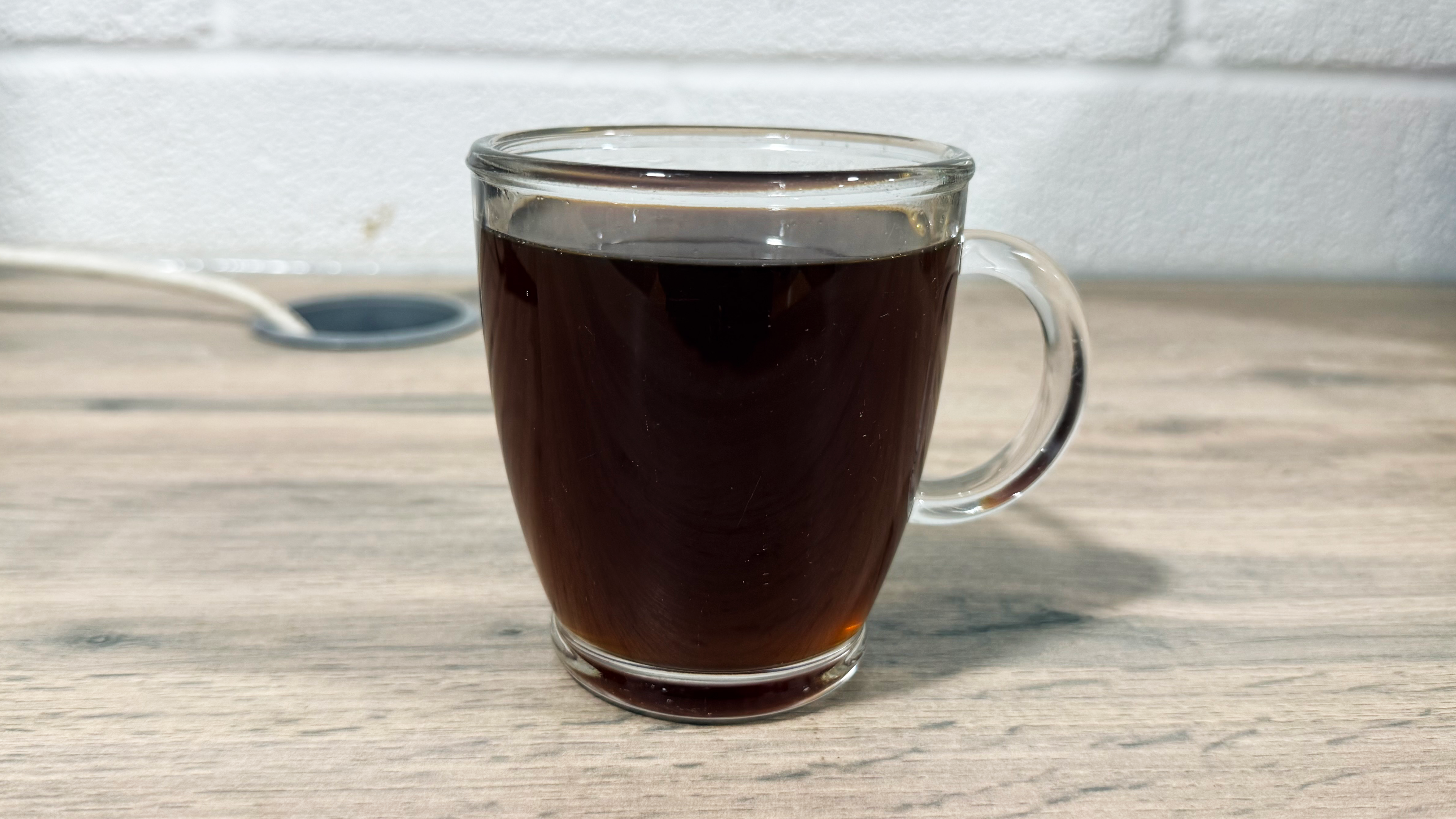 a photo of black drip coffee made on the breville luxe brewer