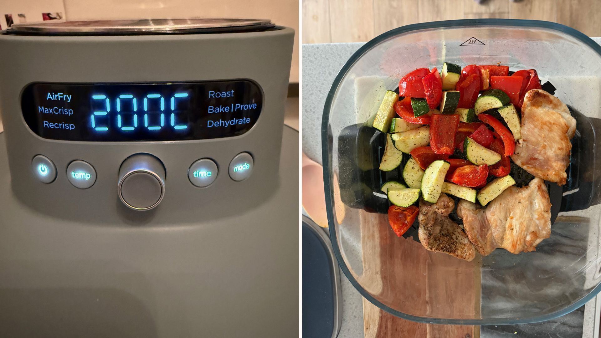 using the Ninja Crispi Pro Countertop Glass Air Fryer to cook 