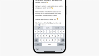 iOS 17 in-line predictive text