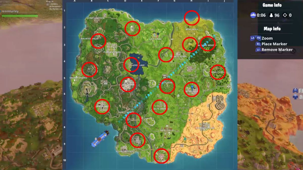 Search Fortnite floating lightning bolts Find them all with our