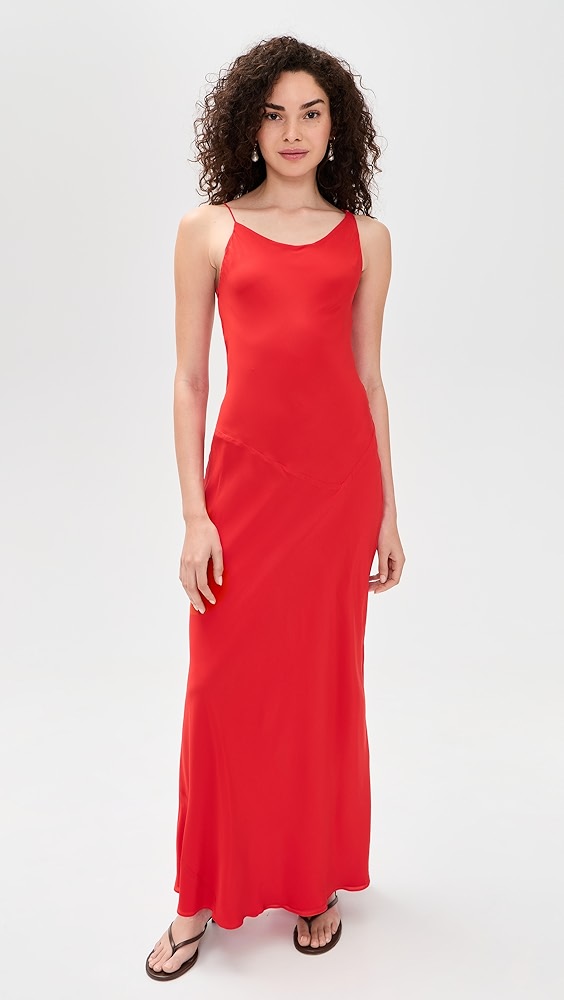 Toluca Silk Dress - Red Rose