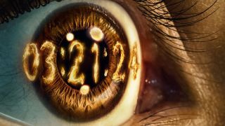 a human eye with the date 3.21.24 in gold light over it