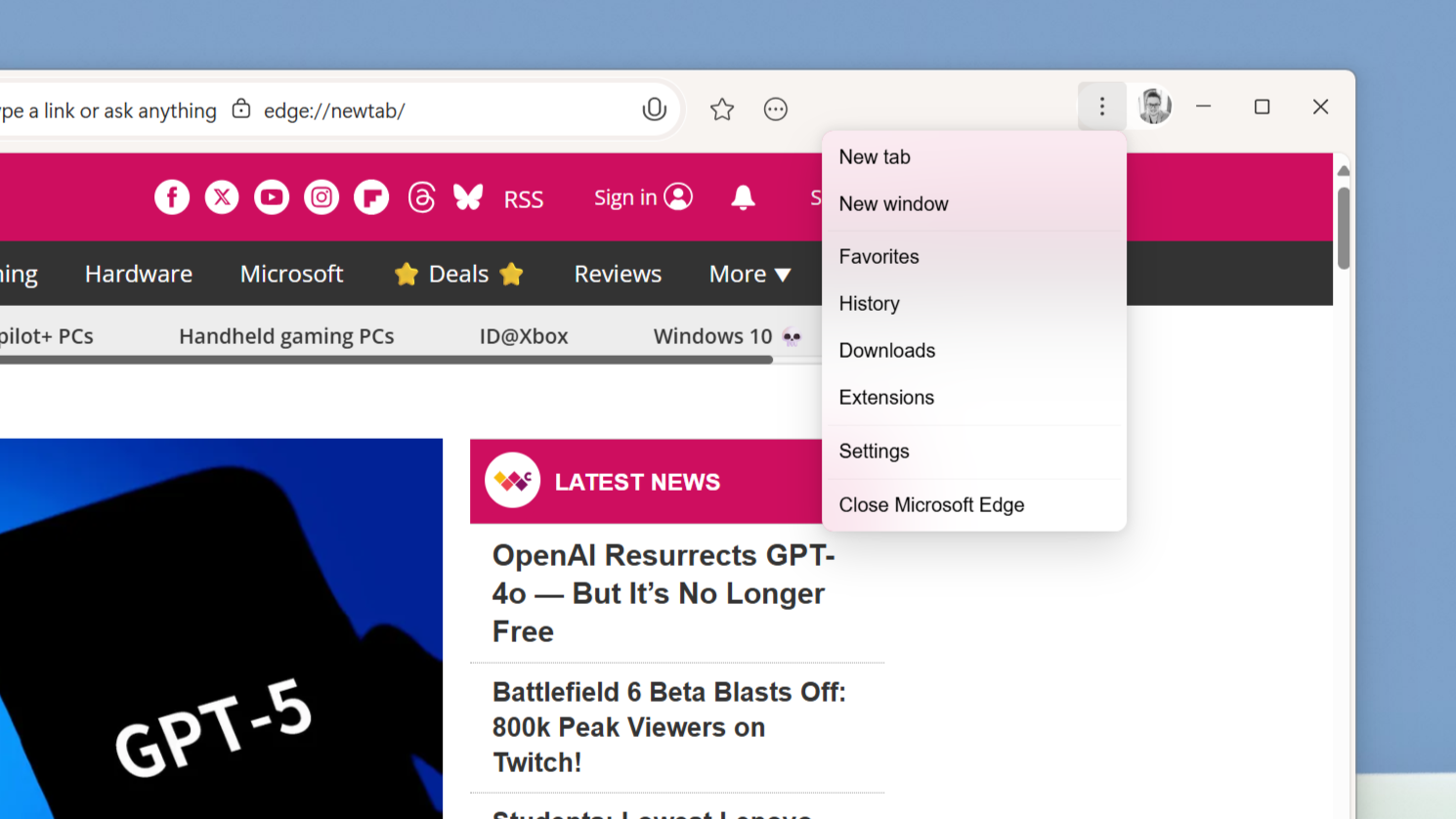 Microsoft Edge Olympia UI