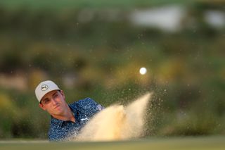 Ben James of the United States plays a shot from a bunker on the seventh hole during the first round of the 124th U.S. Open at Pinehurst Resort on June 13, 2024 in Pinehurst, North Carolina.