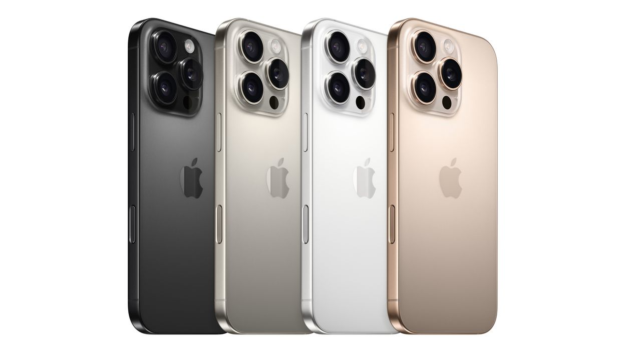 iPhone 16 Pro and Pro Max models on a white background
