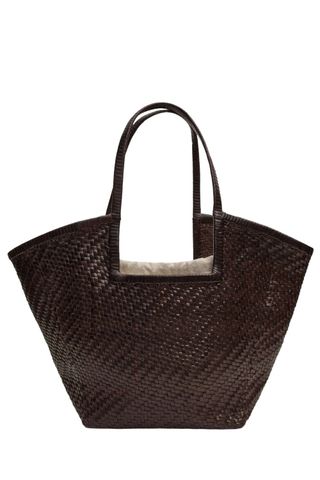 Massimo Dutti Woven Nappa Leather Basket Bag