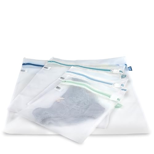 4 Lakeland White Mesh Net Washing Bags - Various Sizes Protect Smalls &amp;amp; Delicates in Washing Machine